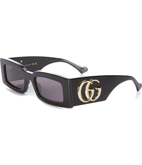 gucci small rectangle sunglasses|gucci generation 53mm rectangular sunglasses.